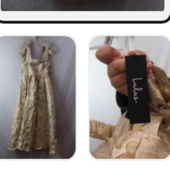 Lulus Unique Beauty Floral Tie Strap Midi Dress in Cream with Pockets sz xs NWT - Picture 6 of 13